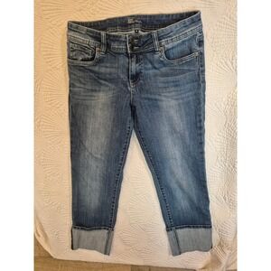 Kut From the Kloth Womens Crop‎ Cuff Jeans Blue Denim Size 8 Casual 215